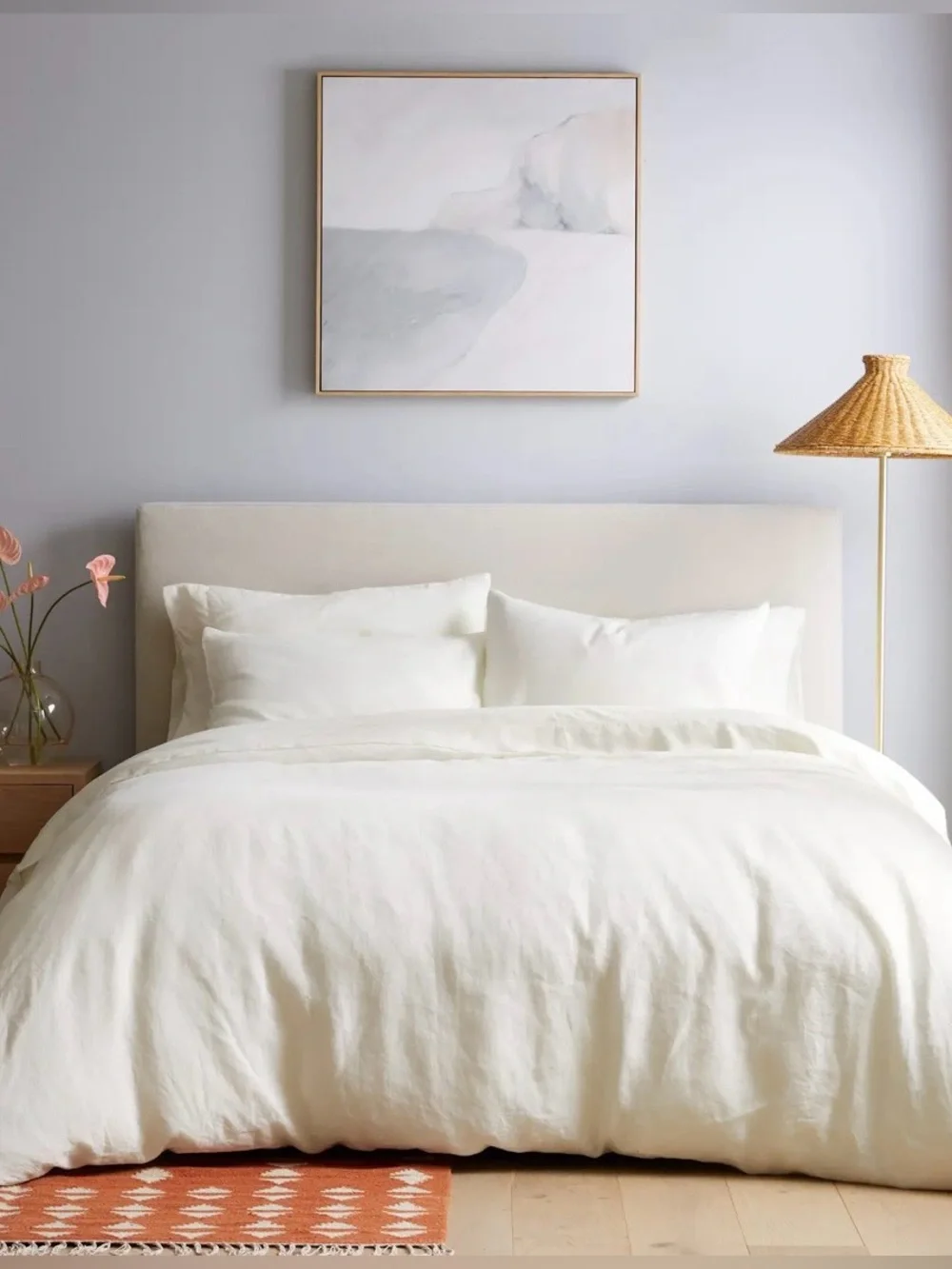 NWT Quince European Linen Duvet Cover Set, King/Cal King (Ivory)